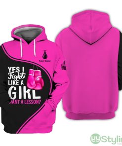 Boxing Custom Name All Over Printed 3D Hoodie Pink Gloves Gift For Boxing Lovers Product Photo 1