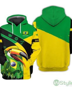 Brazil Personalized Name 3D Brasil Hoodie Custom Gift For Brazil Lovers Product Photo 1