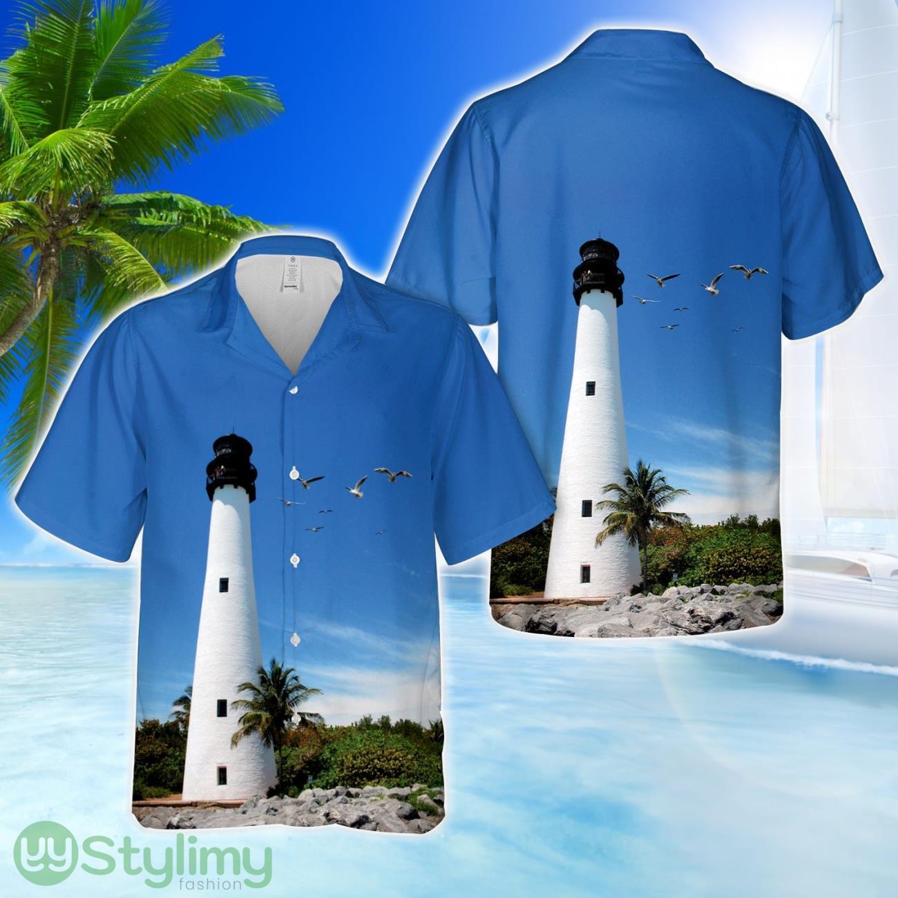 Cape Florida Lighthouse, Key Biscayne, Florida Hawaiian Shirt 1 Cape Florida Lighthouse, Key Biscayne, Florida Hawaiian Shirt Product Photo 1