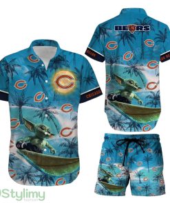 Chicago Bears Footbal NFL Baby Yoda 3D Printed Hawaiian Shirt And Short Style Summer Gift For Men Women Product Photo 1