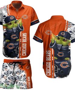 Chicago Bears Football NFL Baby Yoda 3D Print Hawaiian Shirt And Shorts New Collection Summer Perfect Gift For Fan Product Photo 1