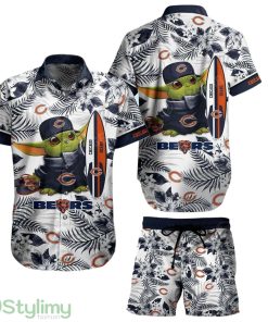 Chicago Bears NFL Baby Yoda 3D Printed Hawaiian Shirt And Short Style Tropical Pattern Summer Best Gift For Fan Product Photo 1