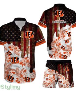 Cincinnati Bengals NFL Aloha 3D Hawaiian Shirt And Short Summer Vintage US Flag Best Gift For Men Women Product Photo 1