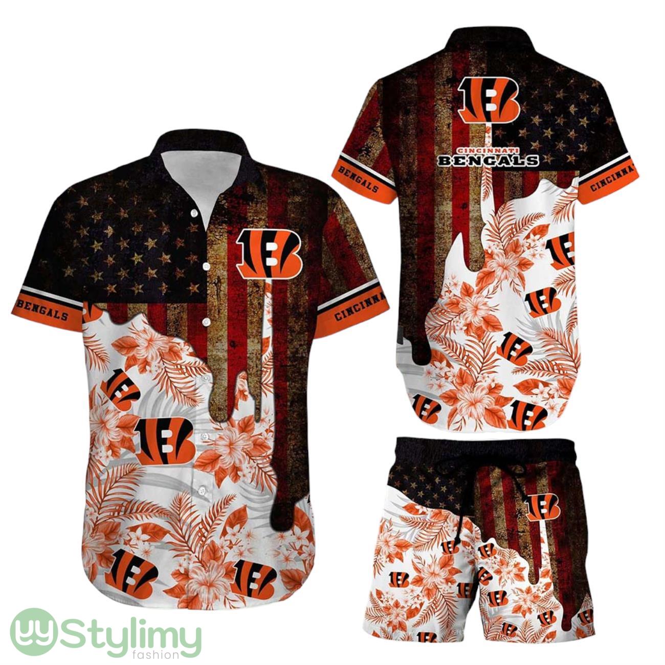 Cincinnati Bengals NFL Aloha 3D Hawaiian Shirt And Short Summer Vintage US Flag Best Gift For Men Women 1 Cincinnati Bengals NFL Aloha 3D Hawaiian Shirt And Short Summer Vintage US Flag Best Gift For Men Women Product Photo 1