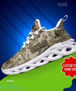 Cleveland Browns NFL Max Soul Shoes Custom Name Camo Pattern Gifts For NFL Fans Product Photo 1