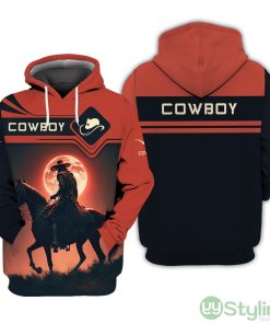 Cowboy With Horse Under The Moonlight Personalized Name All Over Printed 3D Hoodie Product Photo 1
