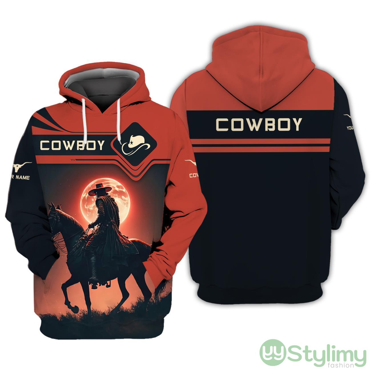 Cowboy With Horse Under The Moonlight Personalized Name All Over Printed 3D Hoodie 6 Cowboy With Horse Under The Moonlight Personalized Name All Over Printed 3D Hoodie Product Photo 1
