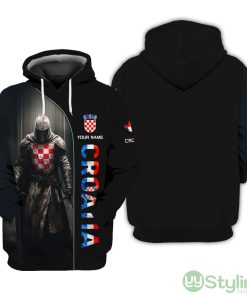 Croatia Knight Personalized Name 3D Croatia Hoodie Custom Gift For Croatia Lovers Product Photo 1