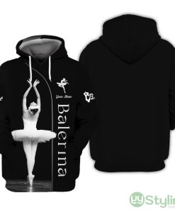 Custom Name 3D Ballerina Hoodie Personalized Gift For Ballet Lovers Product Photo 1
