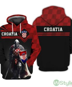 Custom Name 3D Knight Croatia Hoodie Personalized Gift For Croatia Lovers Product Photo 1