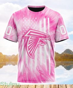 Custom Name And Number NFL Atlanta Falcons All Over Print Pink Tie-Dye 3D T Shirt Product Photo 1