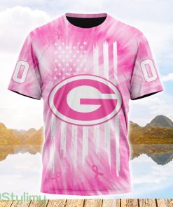 Custom Name And Number NFL Green Bay Packers All Over Print Pink Tie-Dye 3D T Shirt Product Photo 1