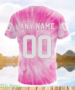 Custom Name And Number NFL Houston Texans All Over Print Pink Tie-Dye 3D T Shirt Product Photo 1