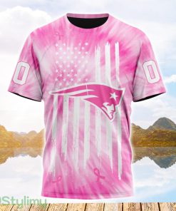 Custom Name And Number NFL New England Patriots All Over Print Pink Tie-Dye 3D T Shirt Product Photo 1