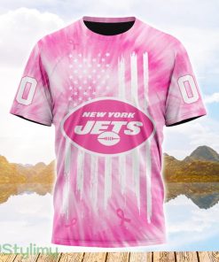 Custom Name And Number NFL New York Jets All Over Print Pink Tie-Dye 3D T Shirt Product Photo 1