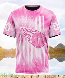 Custom Name And Number NFL Tennessee Titans All Over Print Pink Tie-Dye 3D T Shirt Product Photo 1