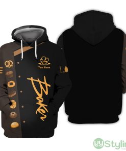 Custom Name Baker Hoodie Cake Motifs Personalized Gift For Baker Product Photo 1