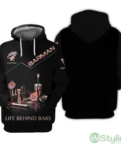 Custom Name Bartender Hoodie Luxurious Cocktail Set Barman Gift For Bartenders Product Photo 1