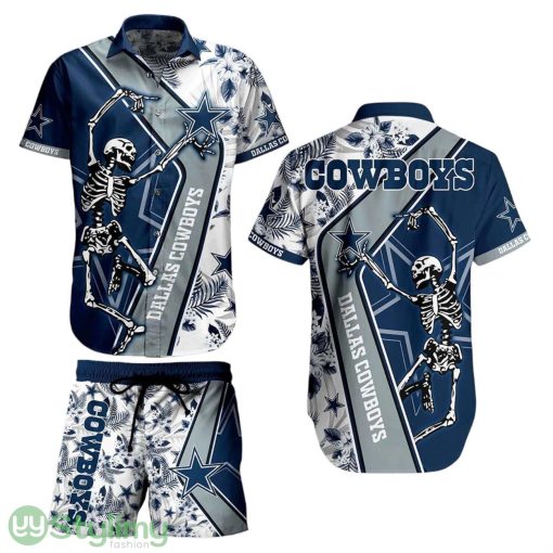 Dallas Cowboys NFL Aloha 3D Hawaiian Shirt Anf Short Sekeleton Design Hot Short Styles For Men Women