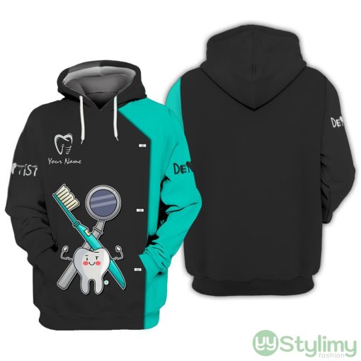 Dentist Tools 3D Uniform Dental Hoodie Black & Green Product Photo 1
