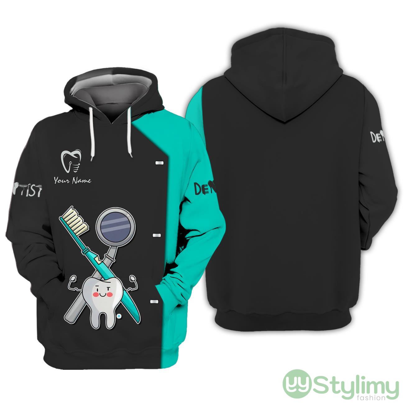 Dentist Tools 3D Uniform Dental Hoodie Black & Green 6 Dentist Tools 3D Uniform Dental Hoodie Black & Green Product Photo 1