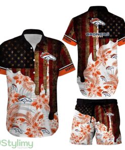 Denver Broncos NFL 3D Printed Hawaiian Shirt And Short Summer Vintage US Flag Best Gift For Men Women Product Photo 1