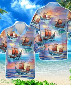 Drakkar Viking Rowing Ship Hawaiian Shirt Product Photo 1