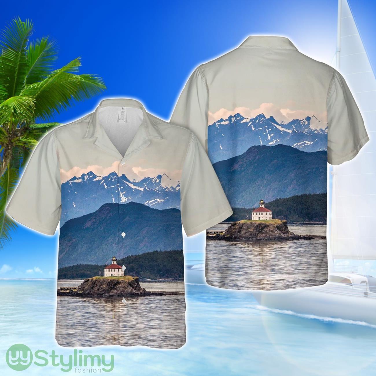 Eldred Rock Lighthouse, Haines, Alaska Hawaiian Shirt 1 Eldred Rock Lighthouse, Haines, Alaska Hawaiian Shirt Product Photo 1