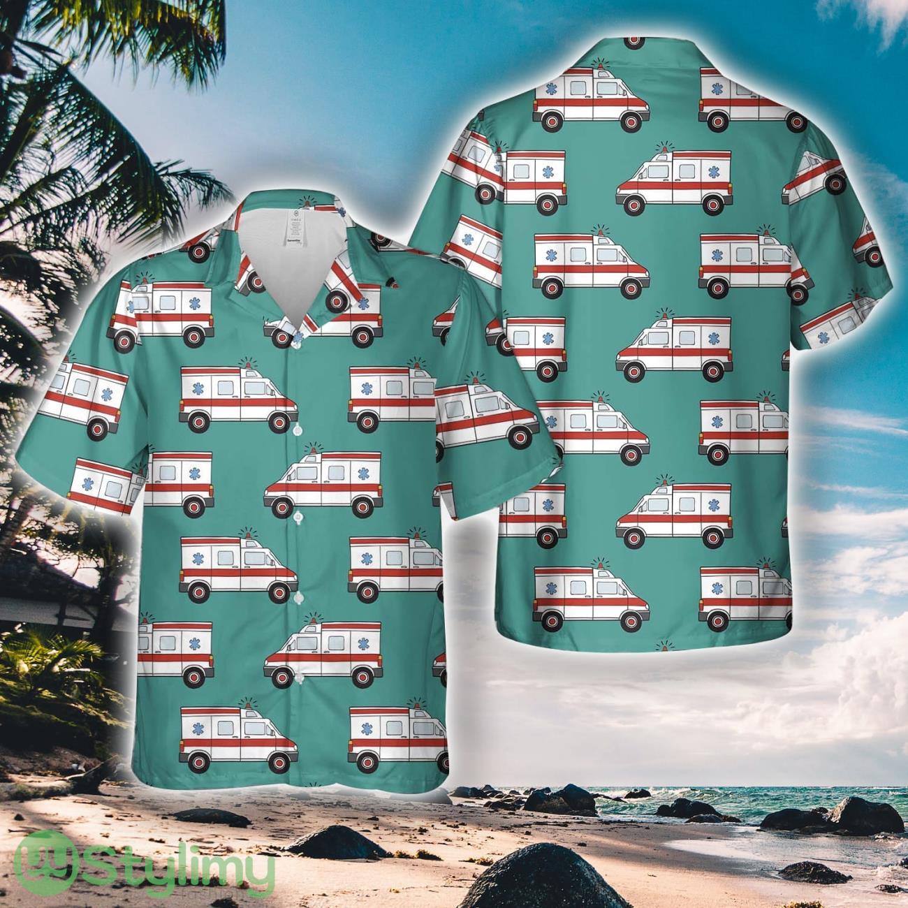 EMS Ambulance Cars Hawaiian Shirt 1 EMS Ambulance Cars Hawaiian Shirt Product Photo 1