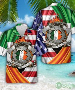 Firefighter Saint Patrick's Day Leprechaun Men Women Hawaiian Shirt Product Photo 1