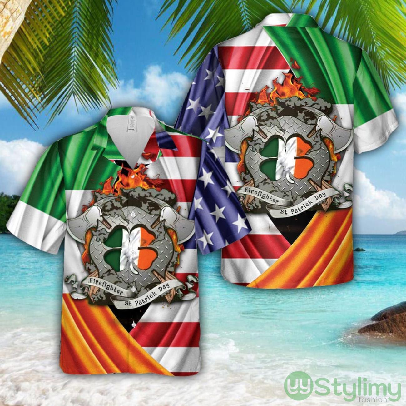 Firefighter Saint Patrick's Day Leprechaun Men Women Hawaiian Shirt 2 firefighter saint patricks day leprechaun men women hawaiian shirt