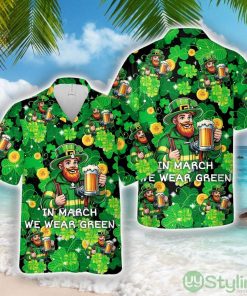 Firefighter Saint Patrick's Day Leprechaun With Beer Hawaiian Shirt Aloha Holiday Gift For Men Women Product Photo 1
