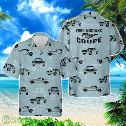 Ford Mustang 1967 Coupe Silhouette Hawaiian Shirt