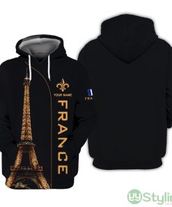 France Hoodie Eiffel Personalized Name All Over Printed 3D Hoodie Gift For France Lovers Product Photo 1