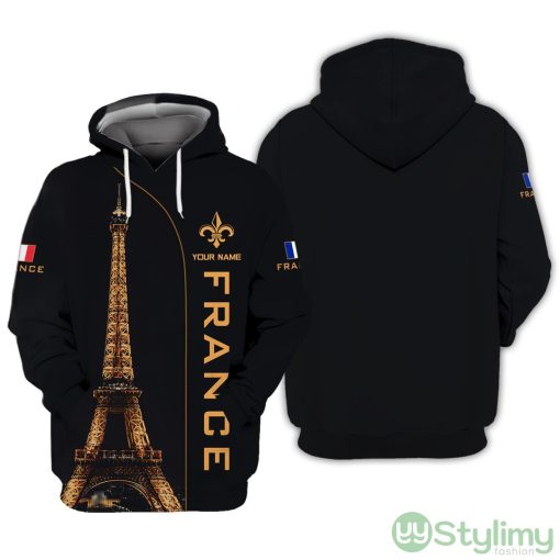 France Hoodie Eiffel Personalized Name All Over Printed 3D Hoodie Gift For France Lovers Product Photo 1