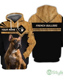French Bulldog Personalized Name All Over Printed 3D Hoodie Gift For French Bulldog Lovers Product Photo 1