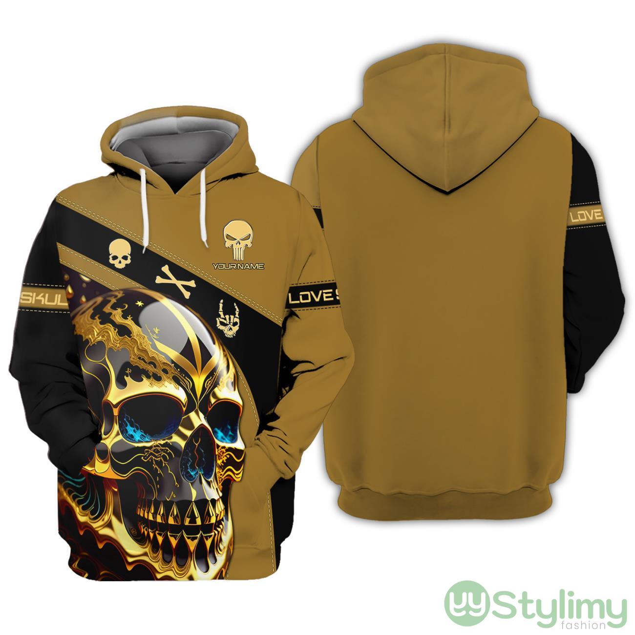 Galaxy Skull Gold Life Personalized Name 3D Skull Hoodie 6 Galaxy Skull Gold Life Personalized Name 3D Skull Hoodie Product Photo 1