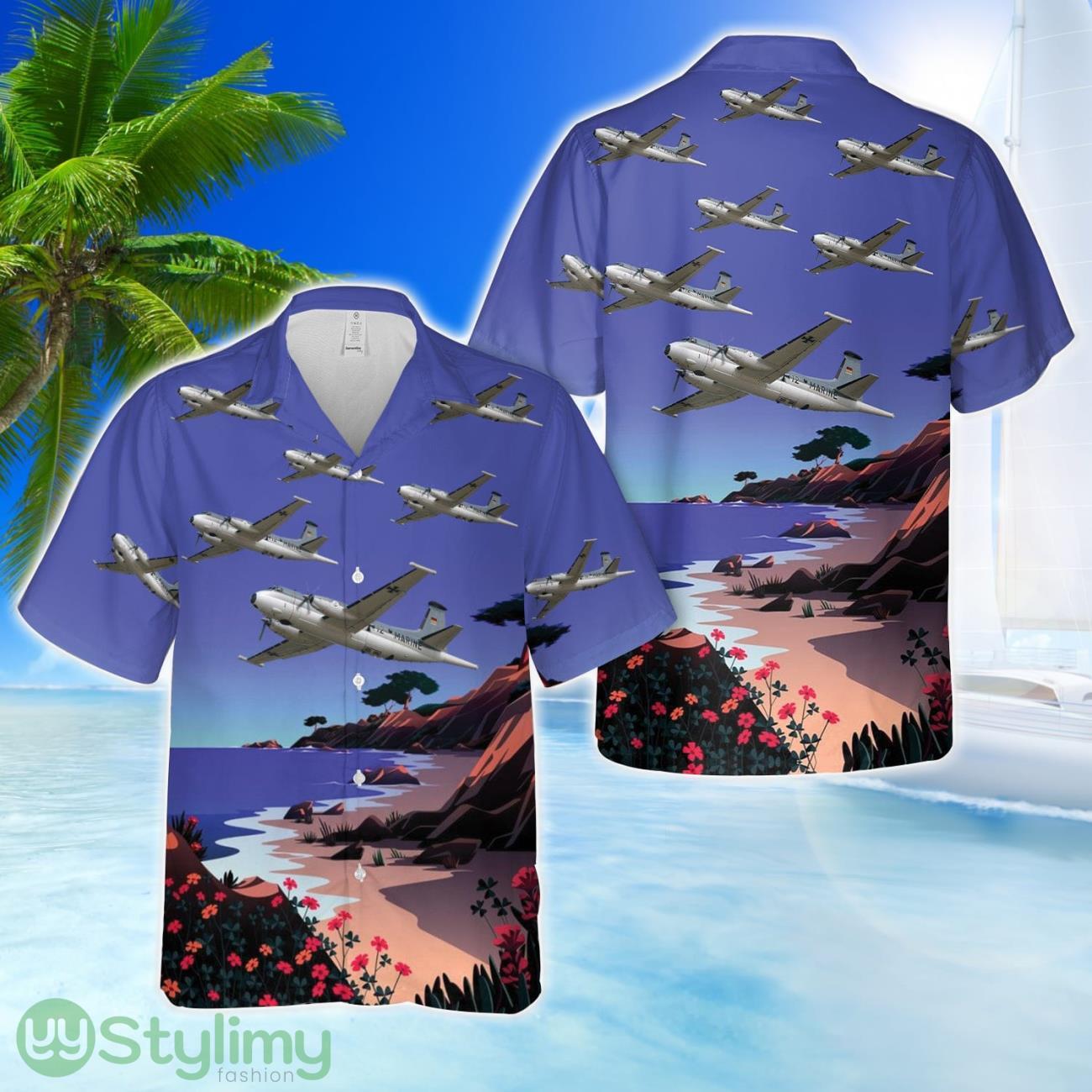 German Navy Breguet 1150 Atlantic Hawaiian Shirt 1 German Navy Breguet 1150 Atlantic Hawaiian Shirt Product Photo 1