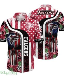 Gift For Husband Gift For Dad Atlanta Falcons And Skull Hawaiian Shirt 3D Printed Aloha Shirt For Men Women Product Photo 1
