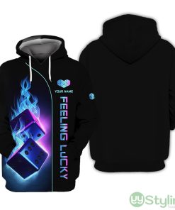 Glowing Dice 3D Custom Name Hoodie Personalized Gift For Dice Lovers Product Photo 1