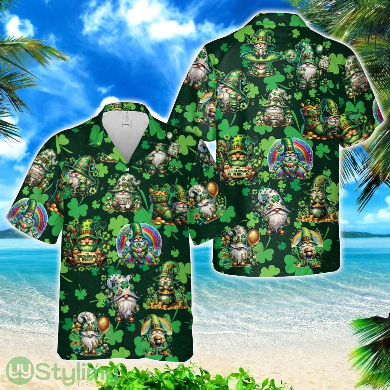 Happy St Patrick's Day Gnomes Hawaiian Shirt 1 happy st patricks day gnomes hawaiian shirt