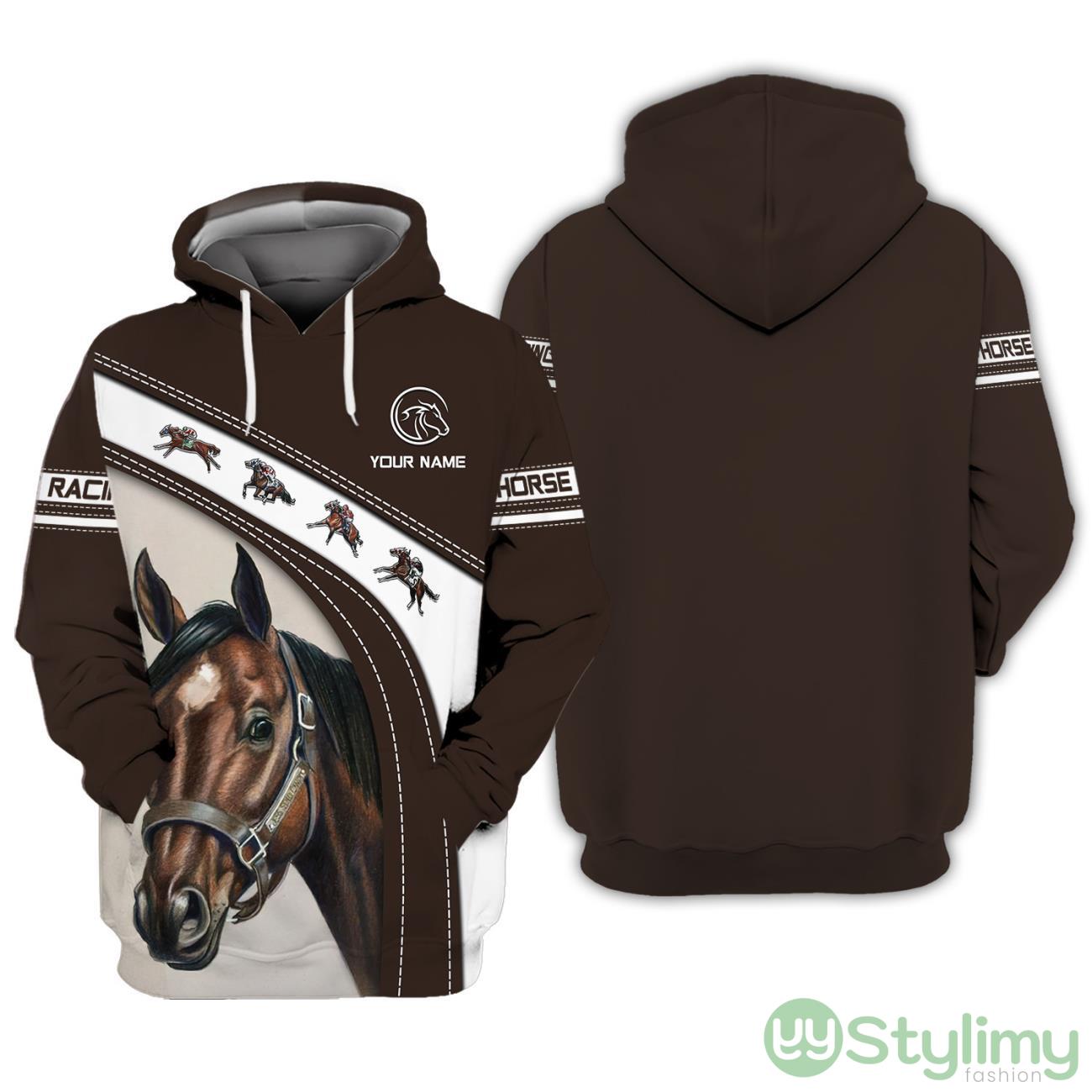 Horse Racing Custom Hoodie Brown Horse 3D Print Hoodie 6 Horse Racing Custom Hoodie Brown Horse 3D Print Hoodie Product Photo 1