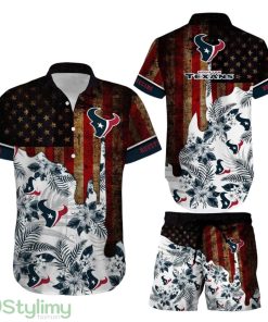 Houston Texans NFL 3D Printed Hawaiian Shirt And Short Summer Vintage US Flag Best Gift For Men Women Product Photo 1