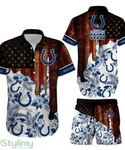 Indianapolis Colts NFL 3D Printed Hawaiian Shirt And Short Summer Vintage US Flag Best Gift For Men Women Product Photo 1