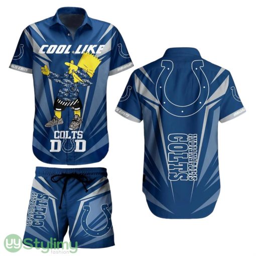 Indianapolis Colts NFL Aloha 3D Hawaiian Shirt And Short Bart Simpson Summer Perfect Gift For Fans NFL