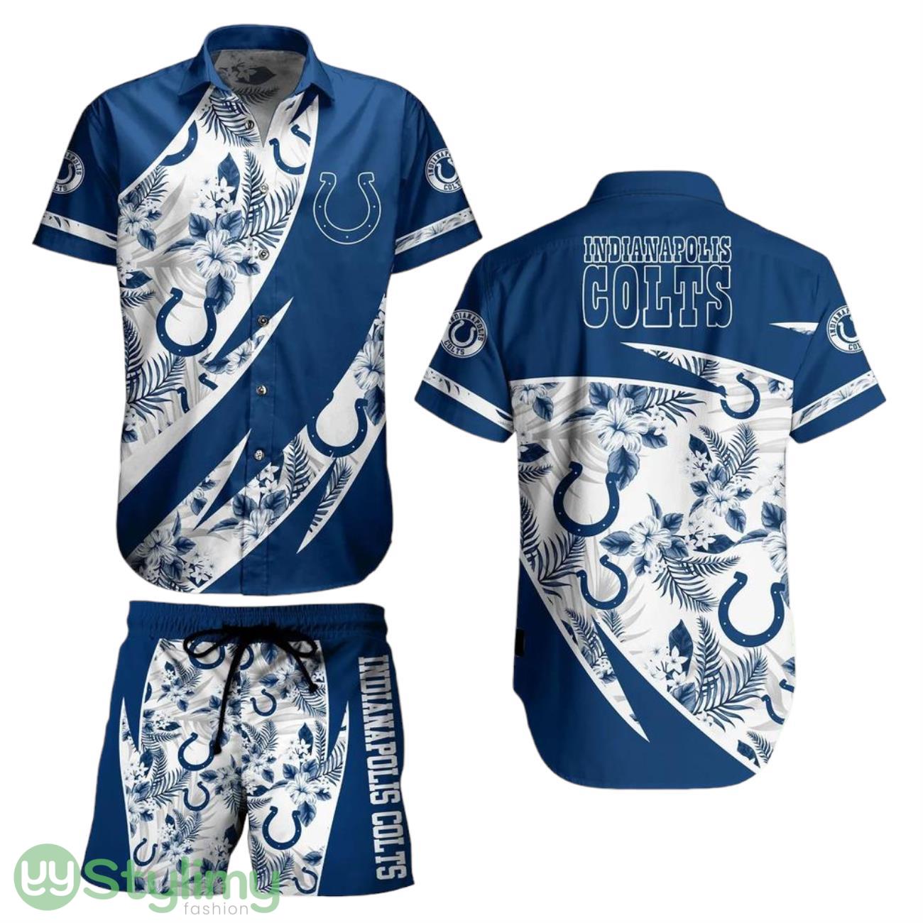 Indianapolis Colts NFL Aloha 3D Hawaiian Shirt And Short Style Tropical Graphic Summer For Awesome Fans 1 Indianapolis Colts NFL Aloha 3D Hawaiian Shirt And Short Style Tropical Graphic Summer For Awesome Fans Product Photo 1