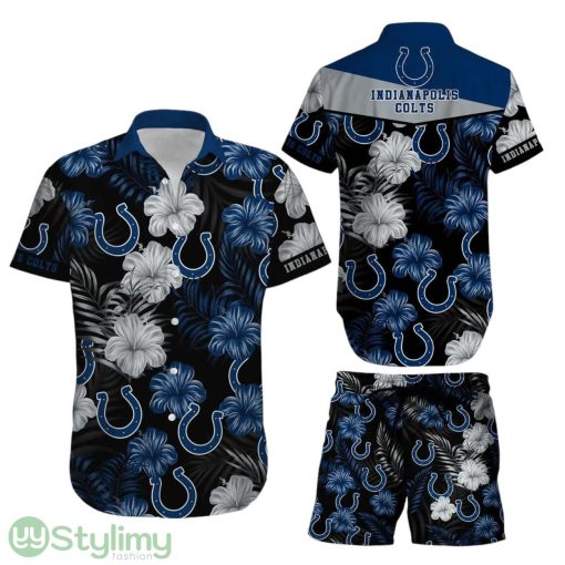 Indianapolis Colts NFL Football Aloha 3D Hawaiian Shirt Short Summer With Flower Graphic Retro Sunset Hawaii
