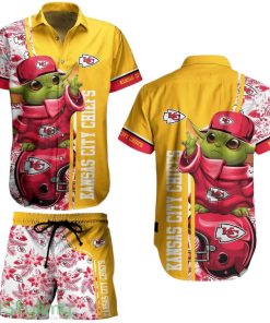 Kansas City Chiefs Football Nfl Baby Yoda 3D Printed Hawaiian Shirt And Short New Collection Summer Perfect Gift For Fan Product Photo 1