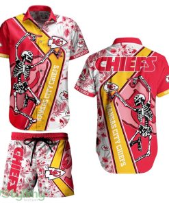 Kansas City Chiefs Nfl 3D Print Hawaiian Shirt And Shorts Anf Short Sekeleton Design Hot Short Styles For Men Women Product Photo 1