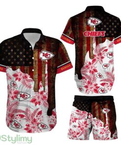 Kansas City Chiefs Nfl 3D Print Hawaiian Shirt And Shorts Summer Vintage Us Flag Best Gift For Men Women Product Photo 1